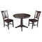 International Concepts Round 36 in Round Extension Dining Table with 2 San Remo Chairs, Rich Mocha, 36 in W, 48 in L, Wood K15-36RXT-27B-C10-2 - alternate 1